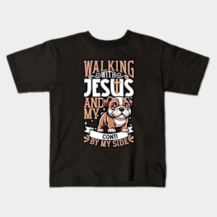 Jesus and dog - Continental Bulldog Kids T-Shirt